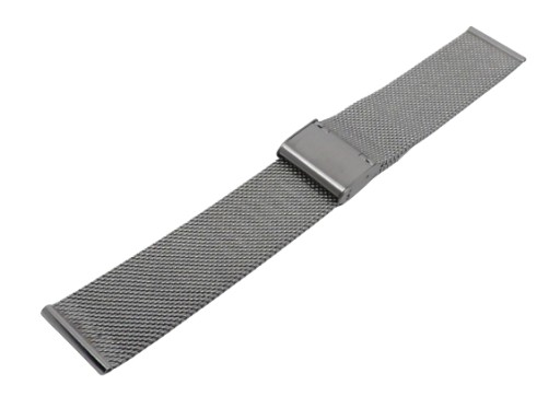 BRANSOLETA DO ZEGARKA SIATKOWA MESH SREBRNA 20MM + TELESKOPY