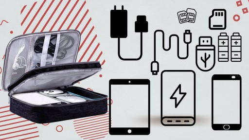 ORGANIZER ETUI TORBA PODRÓŻNA POKROWIEC NA KABLE ŁADOWARKI 5 RZEPÓW GRATIS