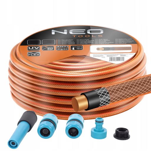NEO 4-СЛОЙНЫЙ САДОВЫЙ ШЛАНГ ДЛЯ ПОЛИВА 20 БАР 1/2'' 20 М + коннекторы ПОЛИЦ.