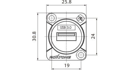 Панельная розетка Roxtone RAU3D-B USB 3.0