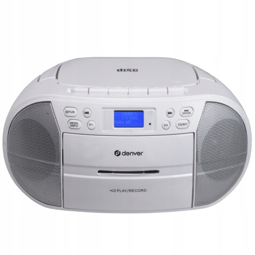 Бумбокс Радио CD ДЕНВЕР кассеты DAB+ FM AUX USB BT БЕЛЫЙ Подарок на первое причастие