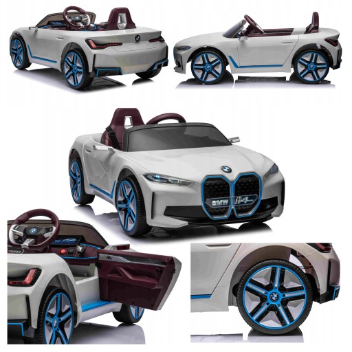 Pojazd osobowy dla dziecka na akumulator BMW I4 Biały