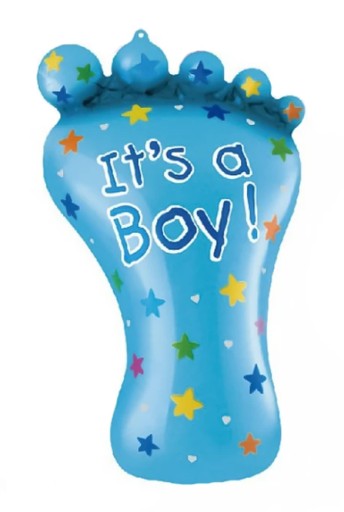 НОЖКА «IT'S A BOY» ФОЛЬГОВЫЙ ШАР 21х44 СМ, СУПЕР НАБОР