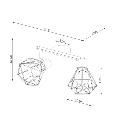 Plafon ARTEMIS 2 biały geometryczny kształt nowoczesne wnętrza do salonu