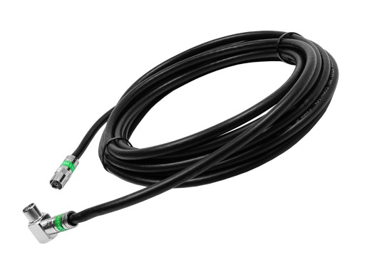 Gotowy kabel antenowy Wtyk TV kątowy i Gniazdo Antenowe 3m czarny PREMIUM