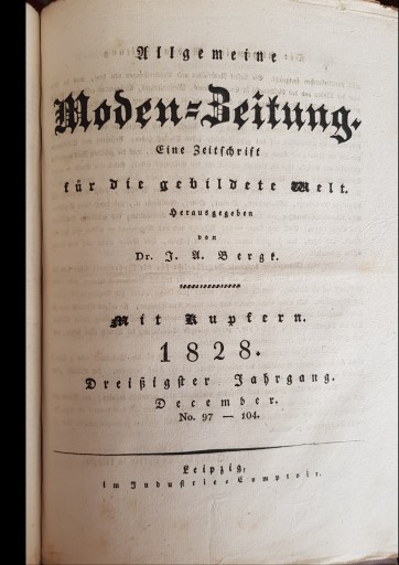 Moden-zeitung октябрь-декабрь 1828 г. /16 цветных литографий.