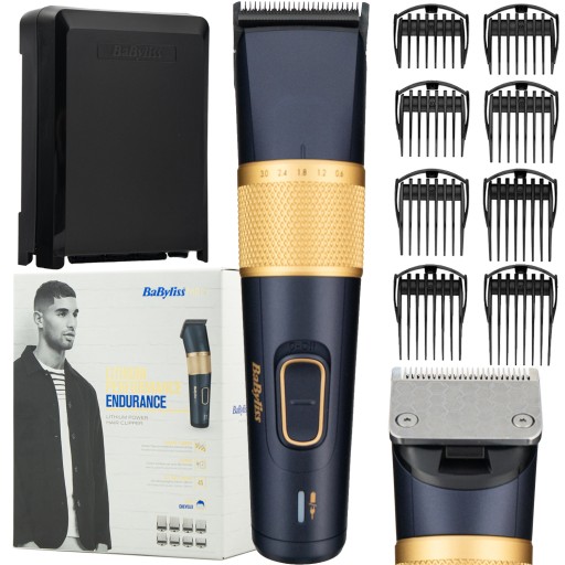 Машинка для стрижки волос BABYLISS E986E триммер 8 насадок 45 длин 0,6-28 Титан
