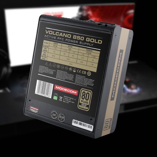 БЛОК ПИТАНИЯ MODECOM VOLCANO 850W ACTIVE PFC MODULAR 80+ GOLD 6xSATA