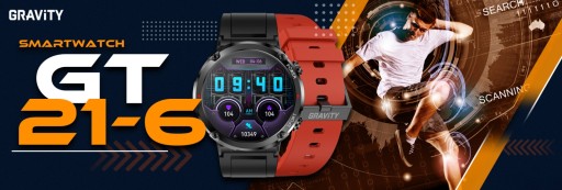 Умные часы Gravity GT21-6 + красный силиконовый ремешок