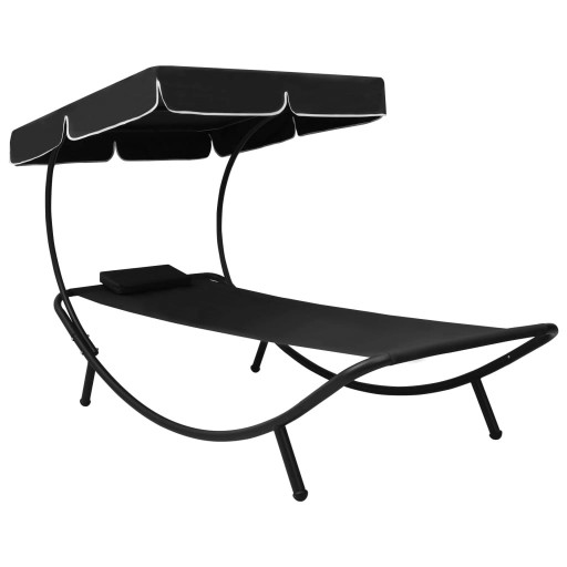 Greatstore Шезлонг Металл черный