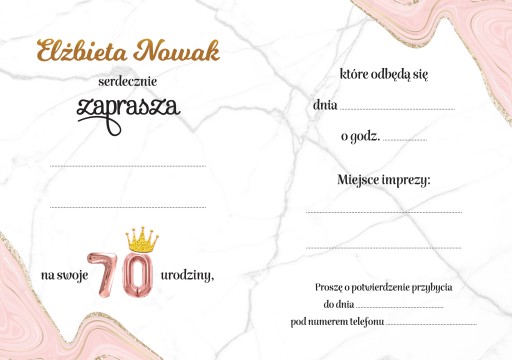 Приглашения приглашения на 70 -й день рождения имя