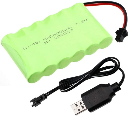 Ni-MH аккумулятор, 7,2 В, 2400 мАч, 2-контактное USB-зарядное устройство