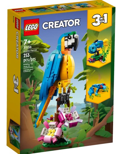 LEGO Creator 3 в 1 ПОПУГАЙ ЖИВОТНЫЕ ПОДАРОК ​​ДЛЯ ЛЮДЕЙ 7, 8, 9, 10, 11, 12 ЛЕТ