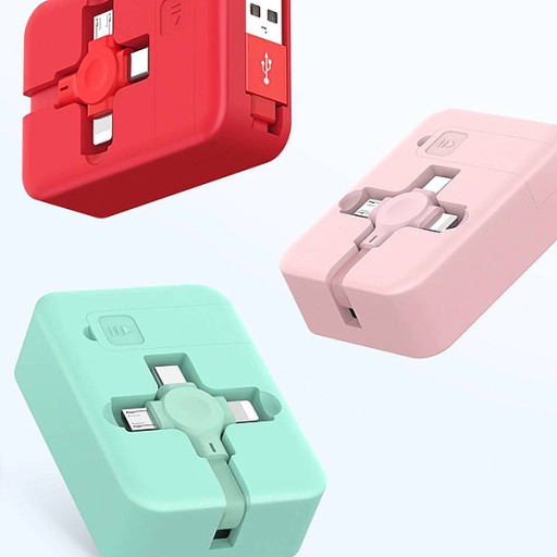 USB-кабель 3 в 1, куб, черный, ЗАТКНИТЕСЬ