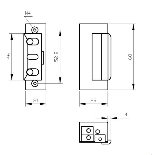 КАССЕТА ЭЛЕКТРОЗАМКА ДЛЯ ДВЕРИ ОТДЕЛЕНИЯ 40X17 + R4