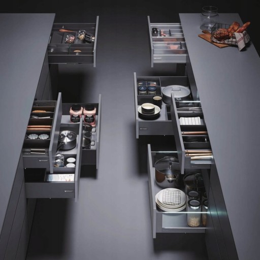 Szuflada meblowa MAGICBOX PUSH TO OPEN, L-550 H-170, antracyt