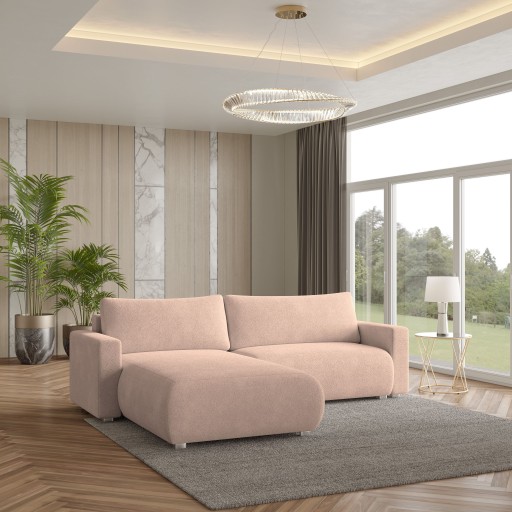 Роскошный угловой диван TURIN Comfort SLEEPING FUNCTION букла WAVE SPRING