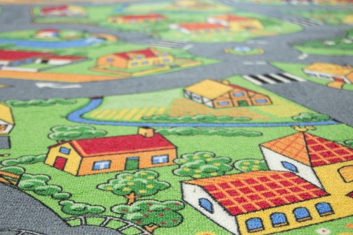 DYWAN DO POKOJU DZIECKA CHŁOPCA MIASTO DROGA FILC LITTLE VILLAGE 100x200 cm