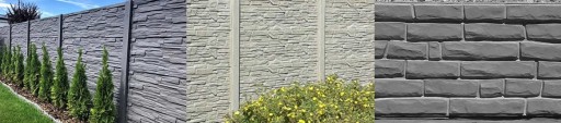Ogrodzenie betonowe płot betonowy płyty przęsło 1,53m grafit