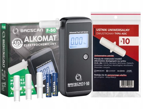 Алкотестер BACscan F-50 + калибровки, сертификат и 10 многоразовых мундштуков.