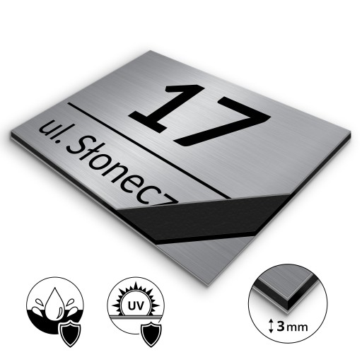 NIERDZEWNY NUMER NA DOM 40x30cm TABLICZKA ADRESOWA Z NUMEREM DOMU ALUMINIUM