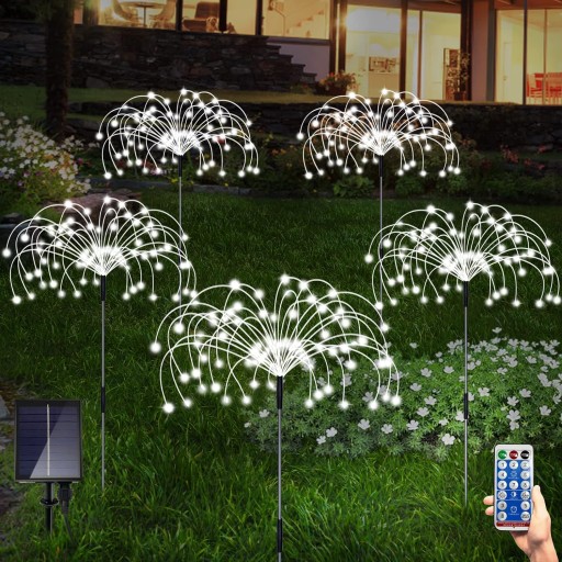 СОЛНЕЧНАЯ ЛАМПА ДЛЯ УКРАШЕНИЯ САДА ДЕРЕВО ДАНДУЛЯРЫ ФЕЙЕРВЕРКИ 120 LED 4ШТ.