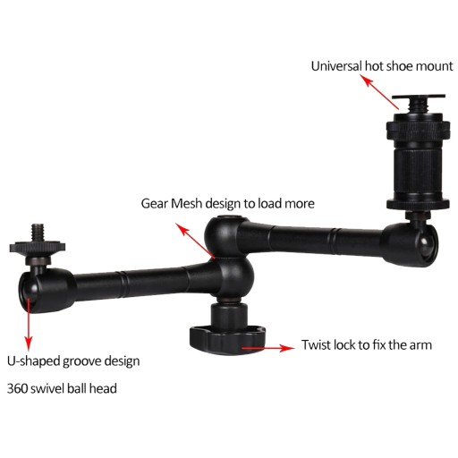 Держатель лампы для камеры Magic Arm для шарнирного кронштейна штатива 29 см