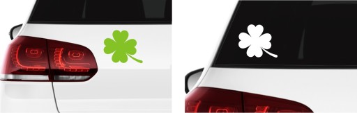 Наклейка на окно автомобиля CLOVER четырехлистный клевер *Цвета *14см