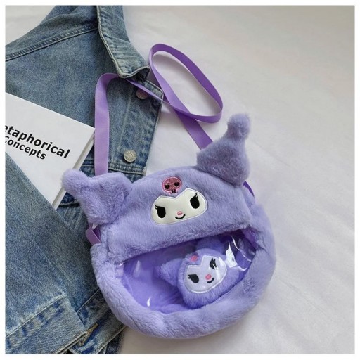 ПЛЮШЕВАЯ СУМКА HELLO KITTY KUROMI СУМКА НА ПЛЕЧЕ МАСКОТ ПЛЮШЕВАЯ ИГРУШКА