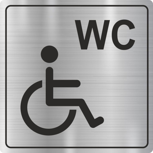 Табличка из нержавеющей стали Пиктограмма WC TOILET золото