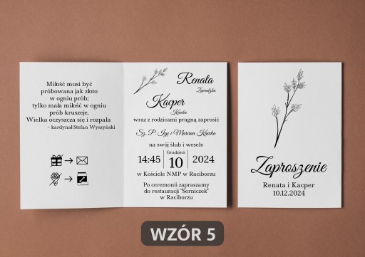 ZAPROSZENIA NA WESELE ŚLUB Z PERSONALIZACJĄ ŚLUBNE WESELNE KOPERTA EKSPRESS