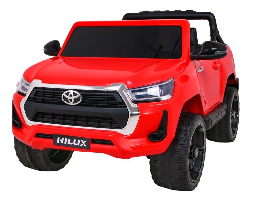 Автомобиль Toyota Hilux на аккумуляторе, красный, привод 4х4+MP3+LED