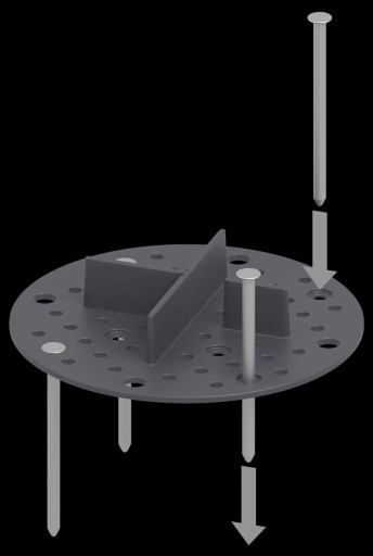 КРОНШТЕЙН, ЧЕРНАЯ СТОЙКА 2 мм Deck-Dry для комплекта плит TERRACE GARDEN. 100 шт