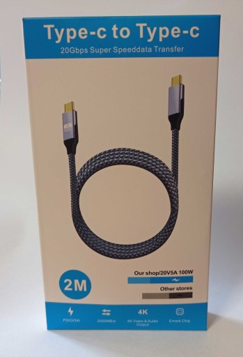 USB-C Thunderbolt 3, 100 Вт, 20 ГБ, 4K, 60 Гц, AV-кабель, 2 м
