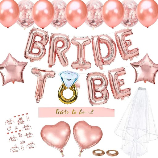 Zestaw Balonów Balony Bride To Be Rose Gold