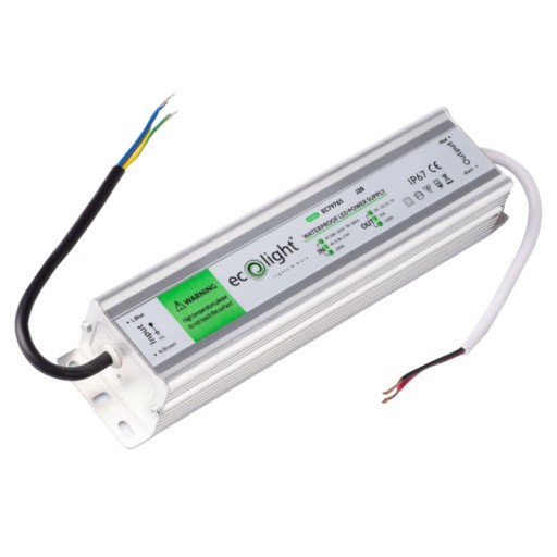 БЛОК ПИТАНИЯ ДЛЯ СВЕТОДИОДНЫХ ЛЕНТ ECOlight ВОДОНЕПРОНИЦАЕМЫЙ EC79765 12 В 120 Вт 10 А IP67
