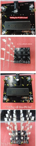 Куб 3D 64 LED 4x4x4 Синий Красный