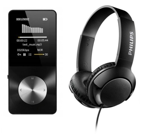 MP4/MP3 16 ГБ+ Накладные наушники PHILIPS SHL3070