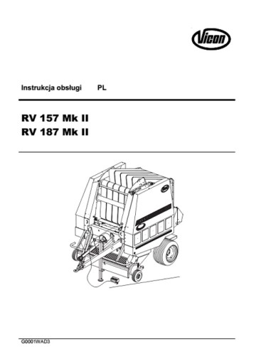 Vicon RV 157 R/OC, 187 R/OC - инструкция PL