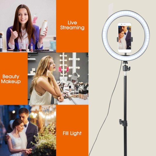 Zestaw lamp pier?cieniowych, 10-calowa lampa pier?cieniowa do selfie