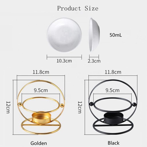 Metalowy palnik na olejki eteryczne Tealight Opcja 5 Złoty