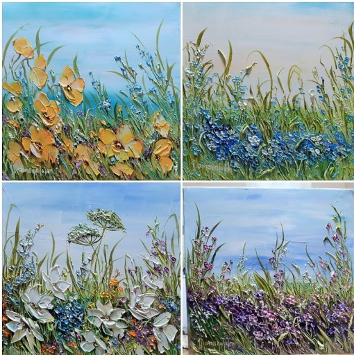 JOANNA DOMAGALSKA OBRAZ OLEJ KWIATY DELIKATNE HORTENSJE 40X50