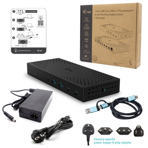 Stacja dokująca USB 3.0 / USB-C / Thunderbolt, 3+