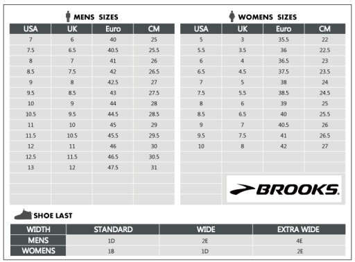 BROOKS Ghost 15 — полные размеры — НОВИНКА
