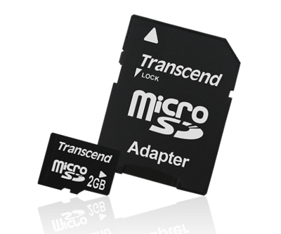 Карта памяти Transcend Micro SD 2 ГБ + SD-адаптер