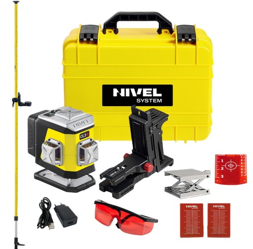 Laser krzyżowy Nivel System CL3R set LP36 czerwona