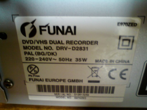 Комбинированный видеорекордер FUNAI DRV-D2831 DVD + VHS 2 в 1