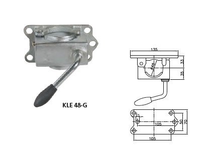 Комплект: опорное колесо ST 48-200 VB, чугунный зажим.