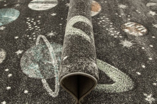 200x290 см МЯГКИЙ ГРАФИТОВЫЙ КОВЕР LIMA PLANETS SPACE GALAXY
