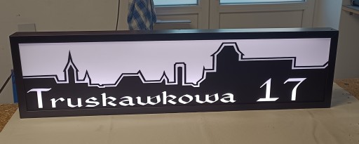 90x30 - NUMER DOMU Podświetlana Tablica led adres ulica baner nr domu 230v